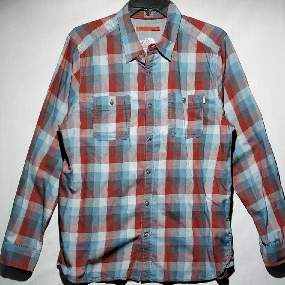 The North Face plaid long‎ sleeve button-up men's shirt size XL